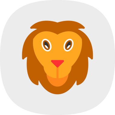 Aslan başı simgesi, vektör illüstrasyonu basit tasarım