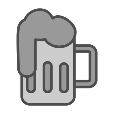 Bir bardak bira ikonu, vektör illüstrasyonu basit tasarım