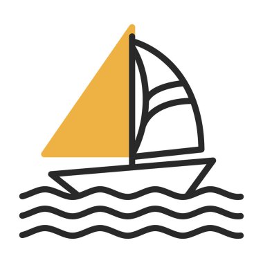 Gemi simgesi. Web için gemi vektör simgelerinin özet çizimi