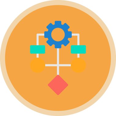 Algoritma ağ simgesi, vektör illüstrasyonu 