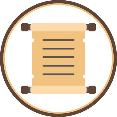 Parşömen simgesi, vektör illüstrasyonu basit tasarım