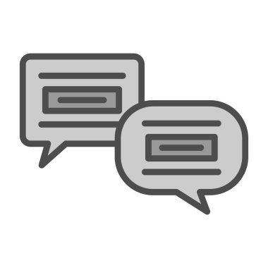 Sohbet baloncukları ve konuşma balonu simgesi, iletişim ve mesaj, sohbet sohbet sohbet, beyaz arkaplan üzerinde sohbet işareti, ana hatlarda doğrusal konuşma balonu simgesi