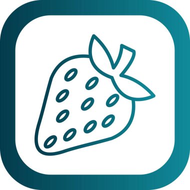 Çilek simgesi, vektör illüstrasyonu basit tasarım