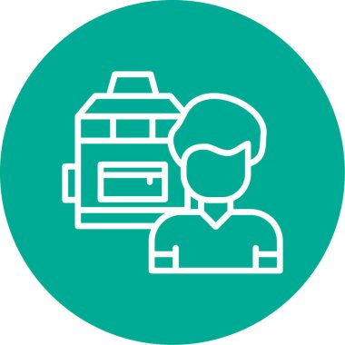 Sırt çantası simgesi, grafik tasarımı, vektör illüstrasyonu 