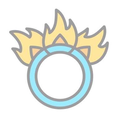 Ateş ikonu halkası, vektör illüstrasyonu 