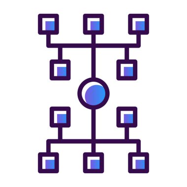 Algoritma ağ simgesi, vektör illüstrasyonu 