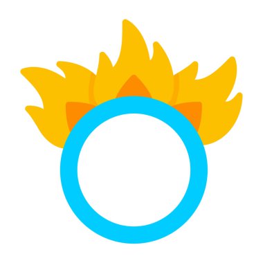 Ateş ikonu halkası, vektör illüstrasyonu 