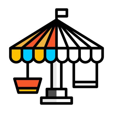 Lunapark atlıkarıncası, web basit illüstrasyon