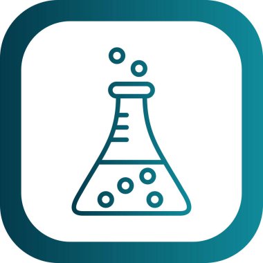 Bilim şişesi. Basit tasarım. Beaker vektör simgesi              