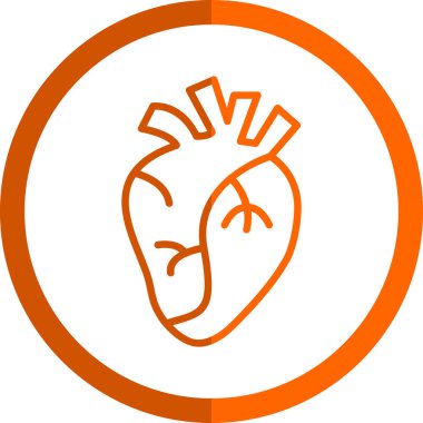 İnsan kalbi simgesi, vektör illüstrasyonu basit tasarım