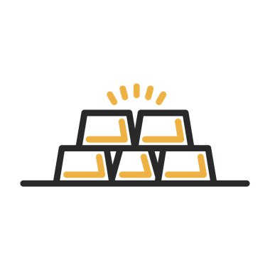 altın çubuk simgesi, vektör illüstrasyonu basit tasarım