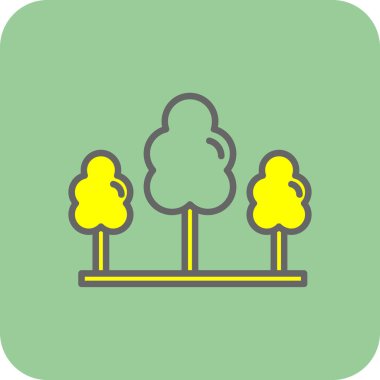 Düz ağaç simgesinin vektör illüstrasyonu