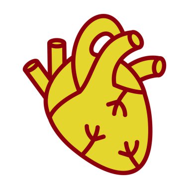 İnsan kalbi simgesi, vektör illüstrasyonu basit tasarım