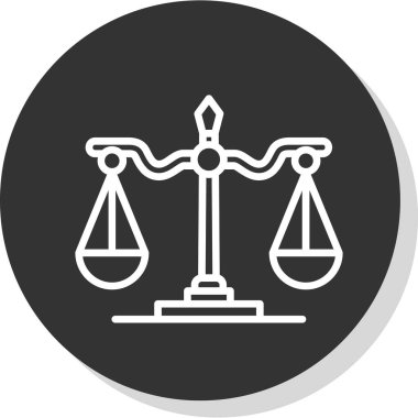 Adalet Ölçekleri simgesi web basit illüstrasyon