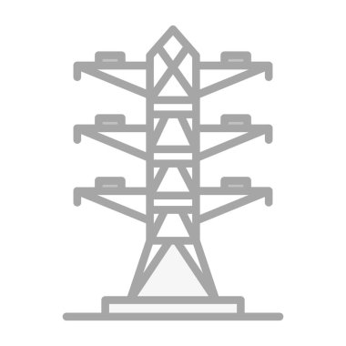 yüksek voltaj kule çizgisi biçim simgesi tasarımı, vektör illüstrasyonu