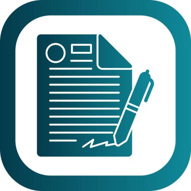 Dosya belgesi simgesi, Sözleşme, vektör illüstrasyonu