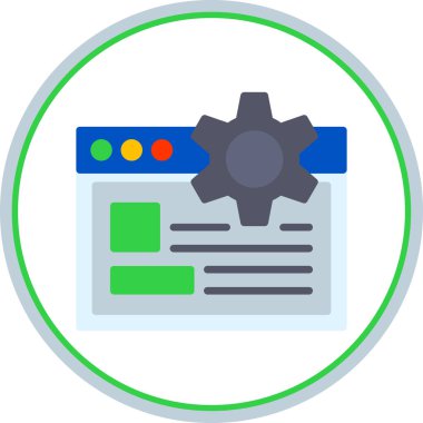 Web simgesi, dişlilerin vektör illüstrasyonu