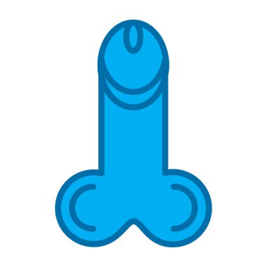 Flat penis icon, vector illustration