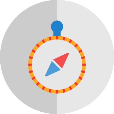 pusula düz simgesi, vektör illüstrasyonu