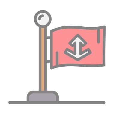 Basit bayrak vektör çizgisi simgesi 