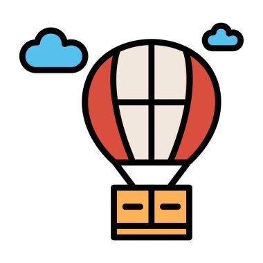 Hava balonuna çarptı. Web simgesi basit illüstrasyon