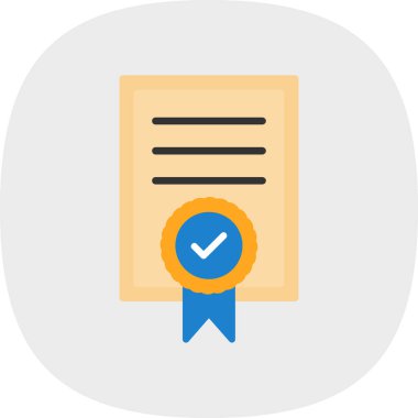 Sertifika simgesi, eğitim konsepti, vektör illüstrasyonu