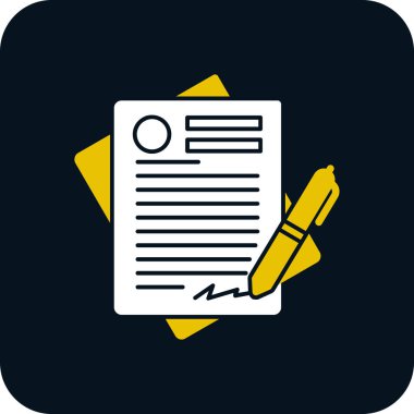 Sözleşme belgeleri web simgesi, vektör illüstrasyonu