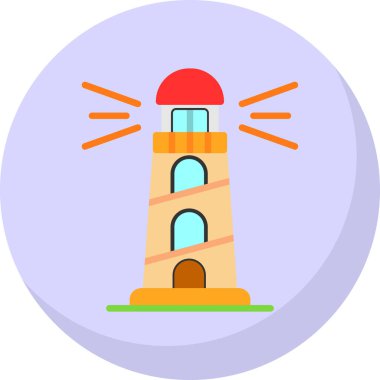 Deniz feneri. Web simgesi basit illüstrasyon