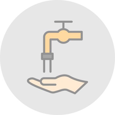 Su musluğu ikonu vektör illüstrasyonu