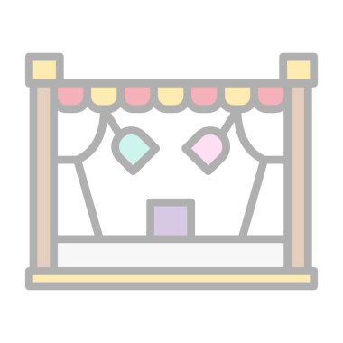 Sahne Ağı simgesi, vektör illüstrasyonu