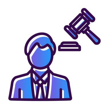 Adalet hukuku simgesi vektör illüstrasyonu