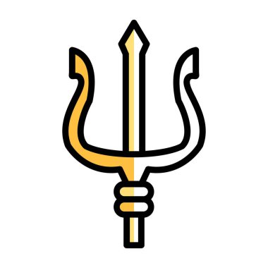 Hindu tapınağı simgesi renk ana hatları vektörü