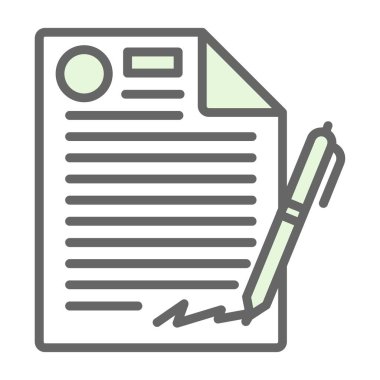 Dosya belgesi simgesi, Sözleşme, vektör illüstrasyonu