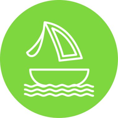 Sörf teknesi simgesi vektör çizimi tasarımı 