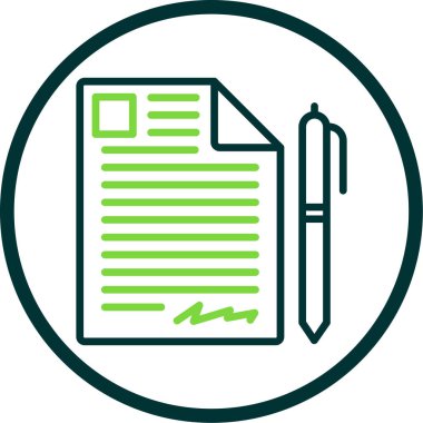 Dosya belgesi simgesi, Sözleşme web işareti, vektör illüstrasyonu