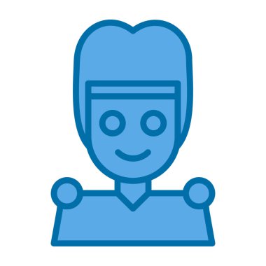 Mavi saçlı adamın vektör çizimi