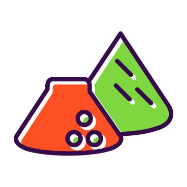 Cuberdon şeker ikonu, Belçika geleneksel tatlısı, vektör illüstrasyonu