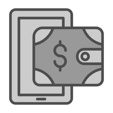 dijital cüzdan simgesi, vektör illüstrasyonu basit tasarım