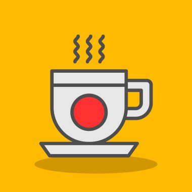 kahve fincanı ikonu vektör illüstrasyonu 