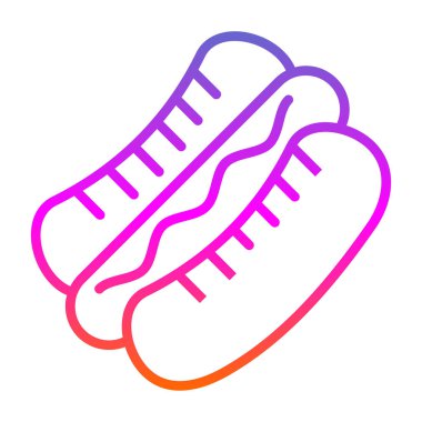 Hot dog simgesi, vektör illüstrasyonu basit tasarım