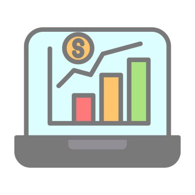 finansal analiz simgesi, vektör illüstrasyonu