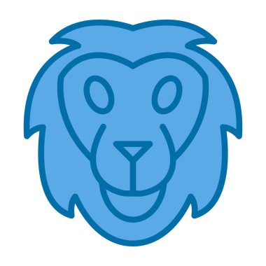 Aslan başı simgesi, vektör illüstrasyonu basit tasarım