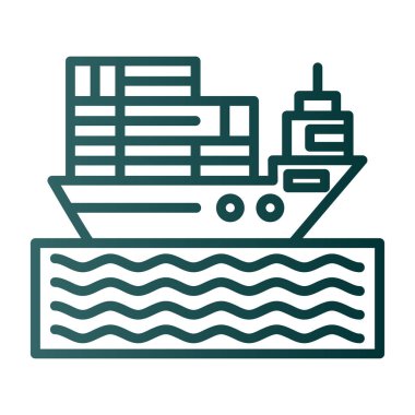 Kargo gemisi kutsal kişilerin resmi, vektör çizim