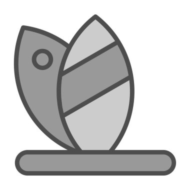 Sörf tahtası simgesinin vektör çizimi 