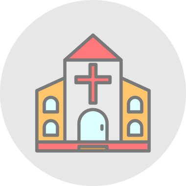 Kilise simgesi, vektör illüstrasyonu basit tasarım