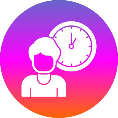 Saatli bir adamın vektör çizimi