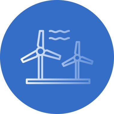 Rüzgar türbinleri simgesi. Rüzgar türbini vektör çizimi. yenilenebilir enerji işareti 