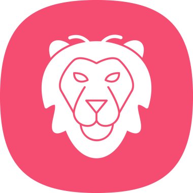 Aslan başı simgesi, vektör illüstrasyonu basit tasarım