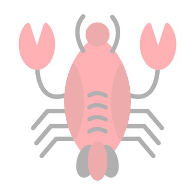 Istakoz simgesi, basit vektör illüstrasyonu             