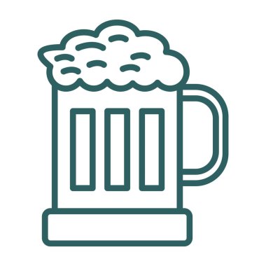 Bir bardak bira ikonu, vektör illüstrasyonu basit tasarım